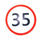 Nalepka z omejitvijo hitrosti 35 km/h