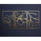 Wallity Zidna dekoracija Floral Line Art - APT529, 30 x 45 cm, Gold