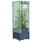 Povišena gredica s pokrovom za staklenik 40 x 40 x 139 cm