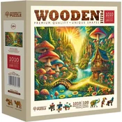Wooden city - Puzzle Skrivnostni gozd ob slapu leseni - 1 000 kosov