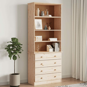 Greatstore Knjižna omara s predali ALTA 77x35x186,5 cm trdna borovina