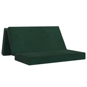 vidaXL Zložljiv kavč postelja 120 x 67 x 45 cm Temno zelena
