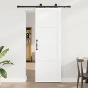 vidaXL Drsna vrata ORKDAL 73,5 x 211 cm Inženirski les Bela in črna