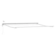 Vidaxl Električna nadstrešnica s profili LED Bela 4,5 x 3,5 m Aluminij