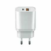 Punjac Forever - Ultra Fast Charger, USB-A/C, 20W, bijeli