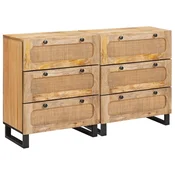 Kreveta 2 pcs Smeda 60 x 33 x 75 cm Cvrsto drvo manga
