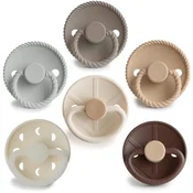 FRIGG 6-Pack Pacifiers Round Silicone Size 1 duda Earthy Wonder 6 kos