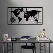 Atelier Del Sofa Zidna dekoracija World Map 7, 121x60 cm, 1.5 mm, Crna