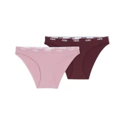 Womens Pumas Bikini Underwear 2 Pack, Red, Size 4, Clothing
