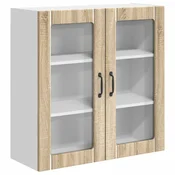 Vidaxl Stenski stekleni omarica LUCCA Sonoma hrast 80 x 31 x 80 cm