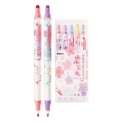 Obojestranski marker M&G Sakura osnovne barve - set 5 kos