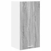 Vidaxl Viseča omarica z vrati Siva Sonoma in bela 40 x 31 x 80 cm