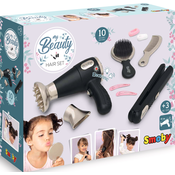 Frizerstvo z elektronskim sušilnikom za lase My Beauty Hair Set Smoby in likalnikom za lase glavnikom ter dodatki za lase
