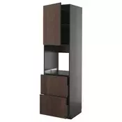 METOD / KNIVSHULT Vis.el.pecn. s fiok/2front/2g.fioke, Crnosiva/Sinarp smeda, 60x60x220 cm