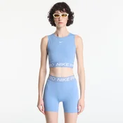 Nike Pro Womens Dri-FIT Cropped Tank Top Work Blue/ White S