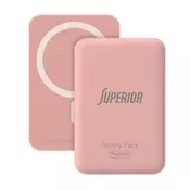 Superior Power Bank MagSafe 15W Wireless 5000mAh, Roze