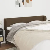 Vidaxl vidaXL Vzglavje s krilci temno rjavo 203x23x78/88 cm blago