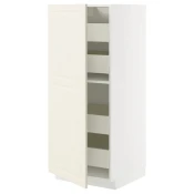 METOD / MAXIMERA Visoki element s fiokama, bela/Bodbyn prljavobela, 60x60x140 cm