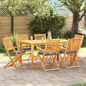 Sklopiva stolica s jastukom 6 pcs Siva 49 x 57,5 x 92 cm