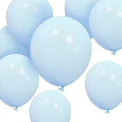 Nikcorp Komplet 50 lateksovih balonov Baby Blue pastelno modre barve 30,5 cm ojačan lateks za baby shower rojstni dan poroka obletnica baloni za helij ali zrak
