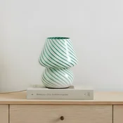 Namizna svetilka Lindby Andriana, zelena/bela, steklo, O 15 cm - Dnevna soba/jedilnica - Sodobni - zelena, bela