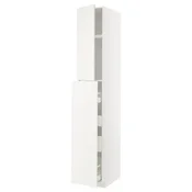 METOD / MAXIMERA Vis.elem. s izvlac.funkc. 1vr/4fiok, bela/Veddinge bela, 40x60x240 cm