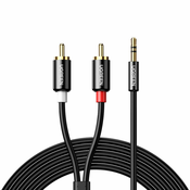 Ugreen AV116 avdio kabel 3.5mm mini jack/2RCA 5m, črna