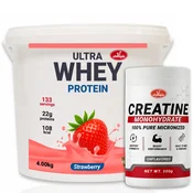 Olympic Ultra Whey Protein Jagoda 4kg + Olympic Creatine Monohydrate 500g