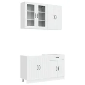 vidaXL Set omar s predalom 4 pcs Visoki sijaj bela Inženirski les
