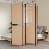 4-Panelski Paravan Bež 200 x 200 cm Tkanina