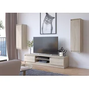 AKORD Akord Clp Dnevnosobni Sestav, Tv Omarica In 2 Stenske Vitrine, Hrast Sonoma, (5000331873)