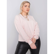 Light pink plain sweatshirt plus sizes