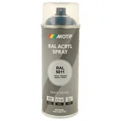 Industrijski akrilni lak sprej RAL HG 400ml Motip - RAL 5011 jekleno modra