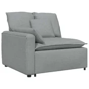 Vidaxl Modularni kavč z naslonjalom za roke in blazinami svetlo siv 100 cm