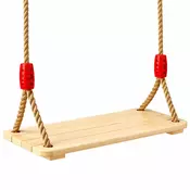Djecja drvena ljuljacka GINGER HOME za dvorište s užadima – prirodno drvo, 33 cm