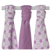 XKKO bambusove plenice Little Stars, 70x70, Lilac Mix