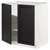 METOD Podni element s policama/2 vrata, bela/Lerhyttan crno bajcovano, 80x60 cm