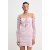 Obleka Elisabetta Franchi roza barva, AB68352E2