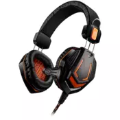 CANYON Gaming headset 3.5mm jack with microphone and volume control/ with 2in1 3.5mm adapter/ cable 2M/ Black/ 0.36kg
