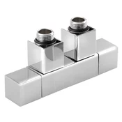 Komplet ventilov CUBE TWIN za centralni priključek, krom - Chrome - Sapho - 24 - 14