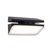 Lutec LED solarna zidna svjetiljka AERO, senzor pokreta, mat crna, 8.6W, 4000K, IP54