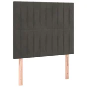 Vidaxl Vzglavje postelje temno sivo 90x5x118/128 cm žametno