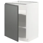 METOD Podni element s policama, bela/Voxtorp tamnosiva, 60x60 cm