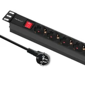 Qoltec PDU podaljšek za 19 RACK | 1U | 16A | 8xSCHUKO | 2m