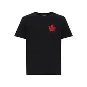 Črna majica Dsquared2 z rdečim motivom