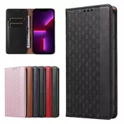 HURTEL Ovitek Magnet Strap Case za iPhone 14 Plus, ovitek z zavihkom, denarnica, mini vrvica, stojalo, črn