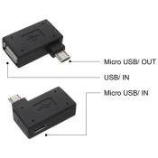 OTG adapter iz USB na micro USB, črn