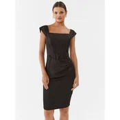 Rinascimento Cocktail obleka CFC0115251003 Črna Slim Fit