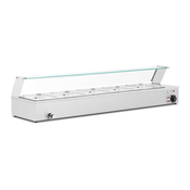 Bain-Marie - 2,000 W - 5 GN 1/2 - odtočna pipa - zaščita stekla