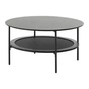 Črna okrogla klubska mizica o 80 cm Pensacola – Unique Furniture